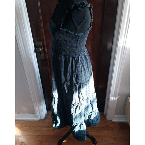 J Crew Tartan Plaid Smocked Womens MEDIUM Tiered $128 Dress Cotton Poplin - Picture 9 of 16